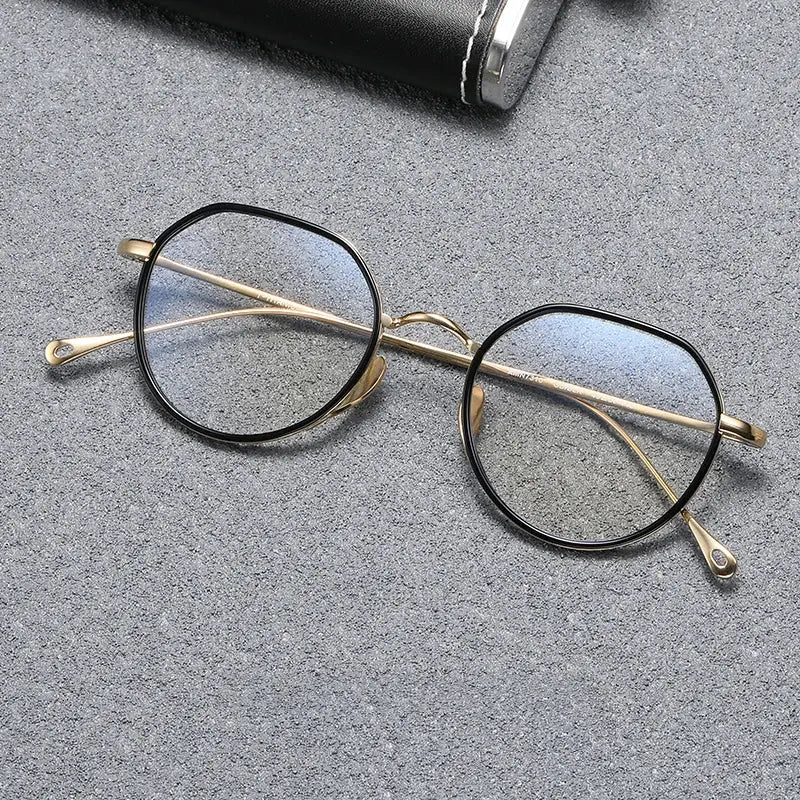 Women's Oval Full Rim Titanium Flat Top Prescription Glasses 67310 — view 4 | Rx Spectacle