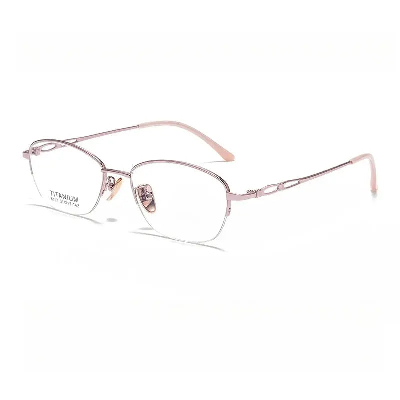 Women's Semi-Rimless Alloy Prescription Glasses 6117 — view 3 | Rx Spectacle