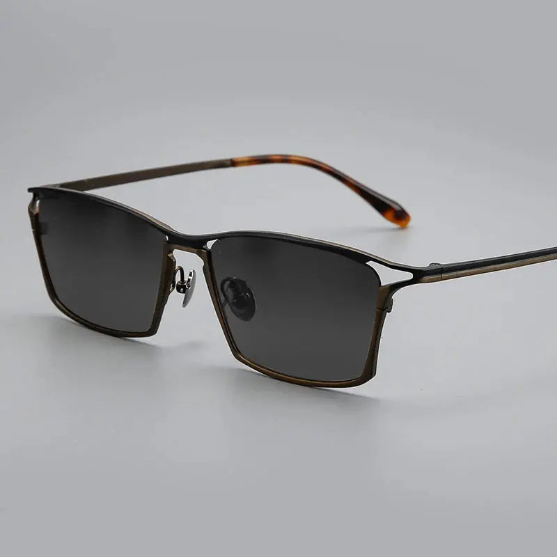 Men's Square Full Rim Titanium Oversized Prescription Glasses 366885 — view 7 | Rx Spectacle