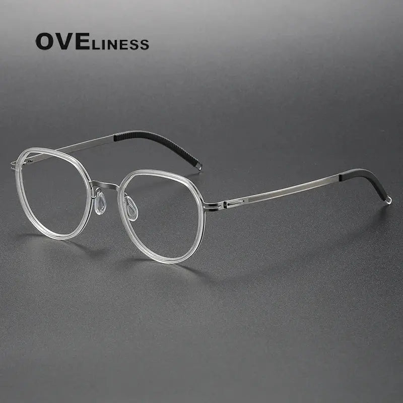 Women's Oval Full Rim Titanium Prescription Glasses 820319 — view 6 | Rx Spectacle