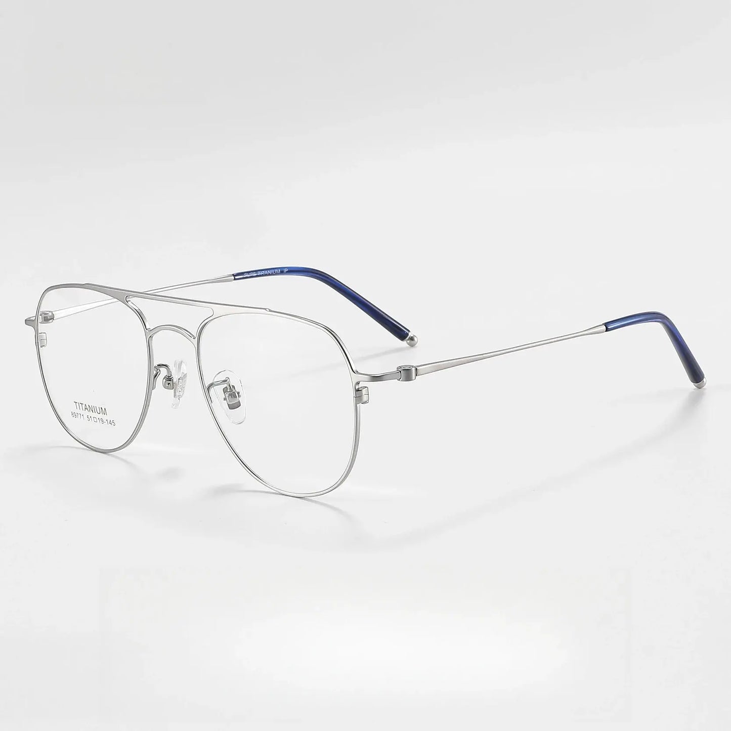 Unisex Oval Full Rim Titanium Double Bridge Prescription Glasses 89771 — view 5 | Rx Spectacle