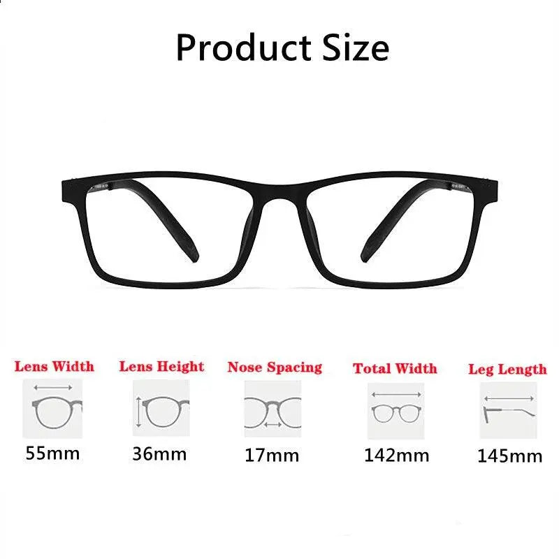 Men's Square Full Rim Titanium Reading Glasses Y8822 — view 7 | Rx Spectacle