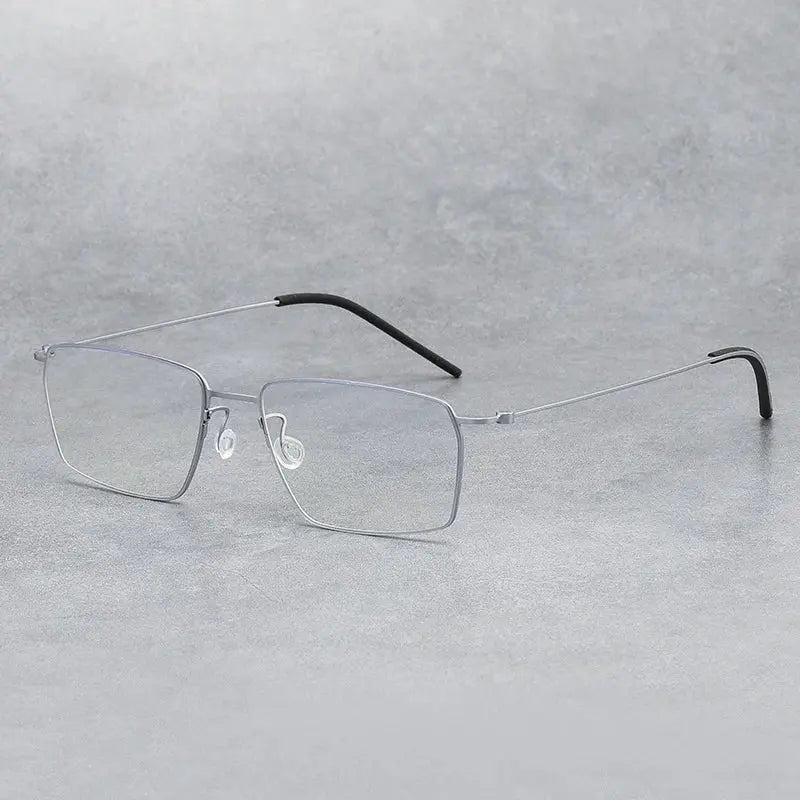 Unisex Square Full Rim Titanium Screwless Prescription Glasses 45509 — view 6 | Rx Spectacle