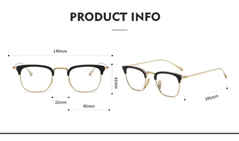 Men's Square Full Rim Titanium Prescription Glasses 41112 — view 2 | Rx Spectacle