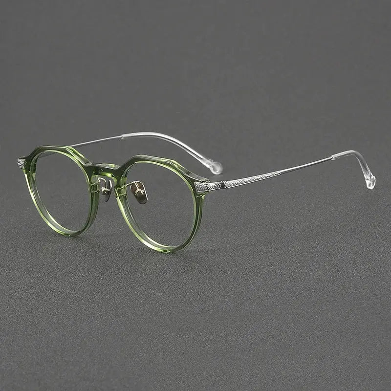 Women's Round Full Rim Titanium Prescription Glasses 54402 — view 6 | Rx Spectacle