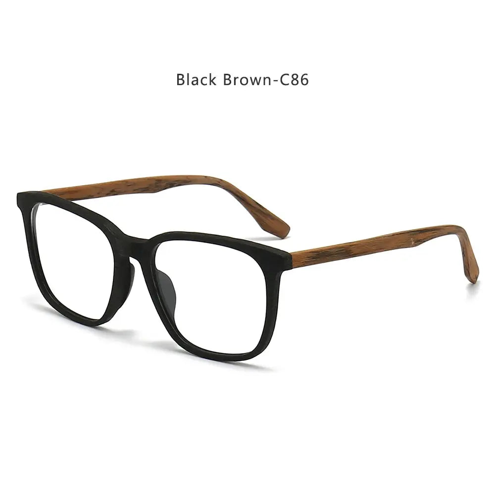 Unisex Square Full Rim Wood Prescription Glasses 48082 — view 6 | Rx Spectacle