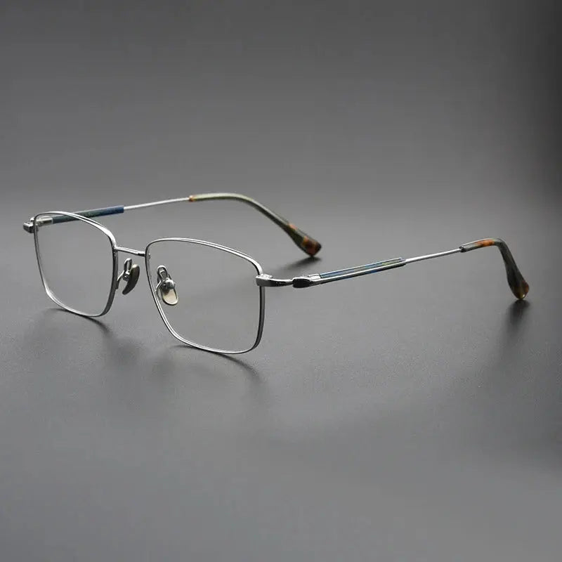 Unisex Square Full Rim Titanium Prescription Glasses 366825 — view 4 | Rx Spectacle