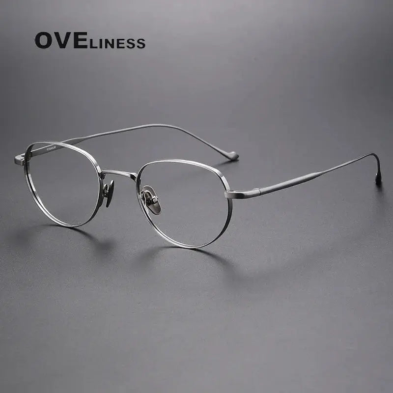 Women's Oval Full Rim Titanium Prescription Glasses 133229 — view 7 | Rx Spectacle