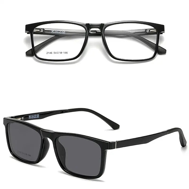 Square Full Rim TR90 Clip-On Prescription Glasses 912146 — view 5 | Rx Spectacle