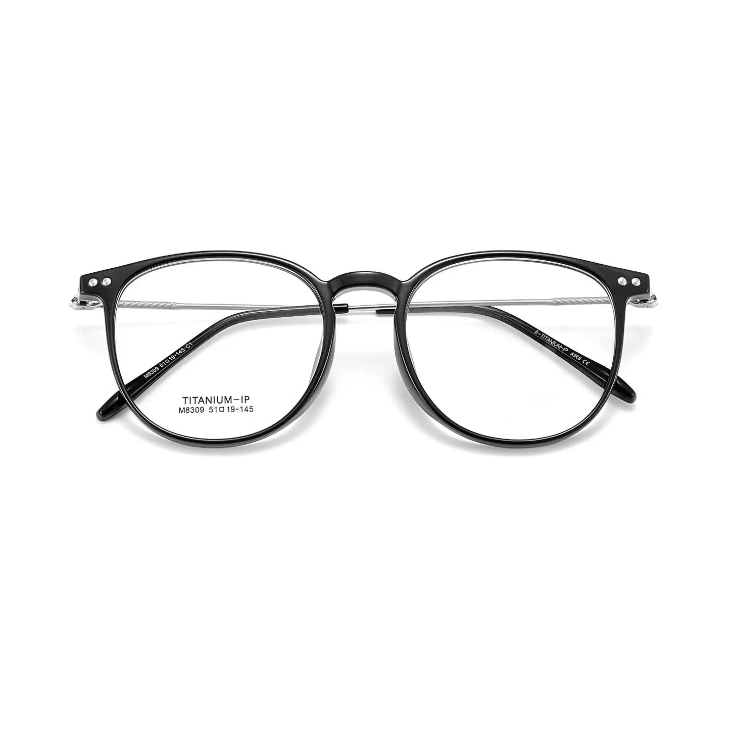Unisex Square Full Rim Titanium Prescription Glasses 638309 — view 8 | Rx Spectacle