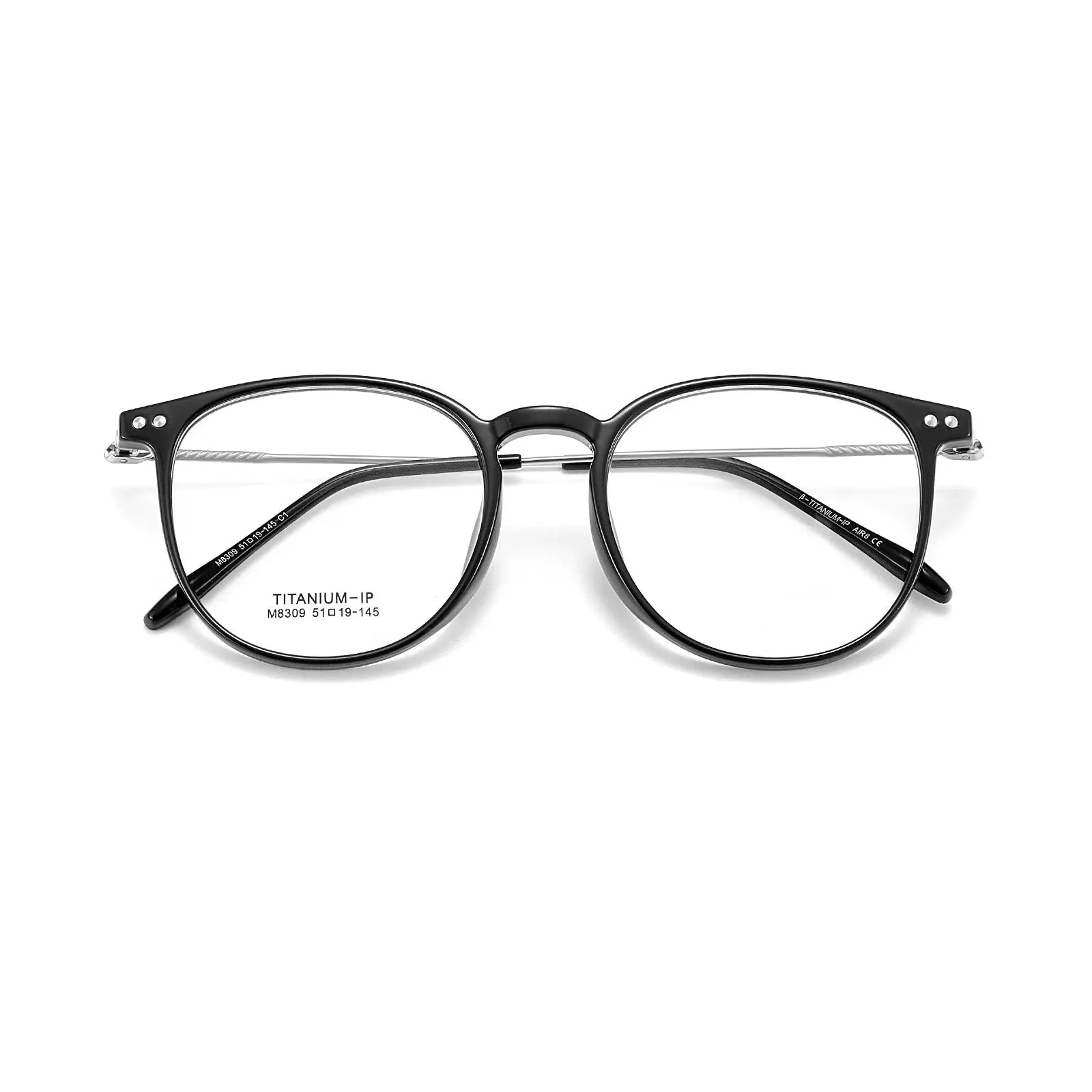 Unisex Square Full Rim Titanium Prescription Glasses 638309 — view 8 | Rx Spectacle