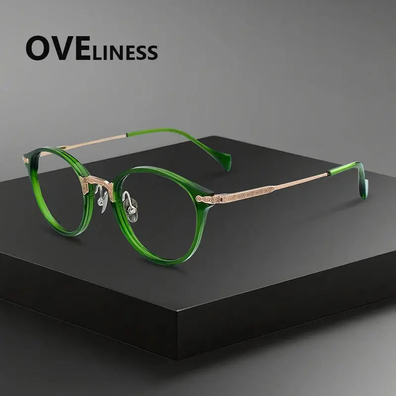 Women's Round Full Rim Titanium Prescription Glasses 926008 — view 7 | Rx Spectacle