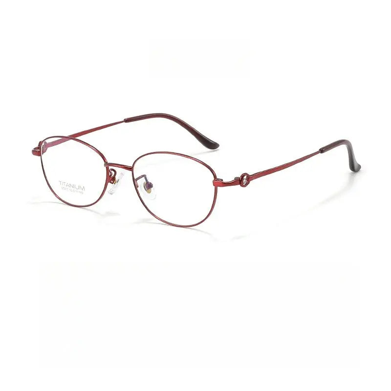Women's Oval Full Rim Titanium Prescription Glasses 7017 — view 6 | Rx Spectacle