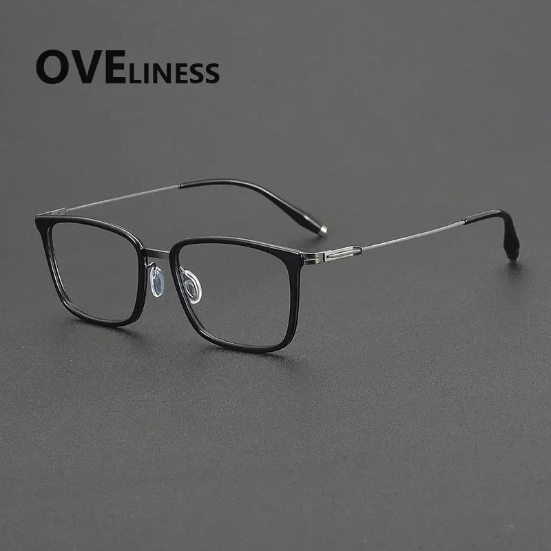 Unisex Square Full Rim Titanium Prescription Glasses 22502 — view 3 | Rx Spectacle