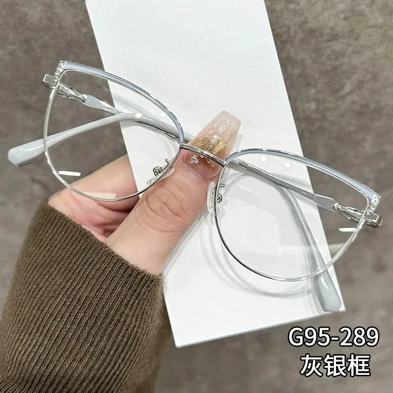 Women's Cat Eye Full Rim Alloy Prescription Glasses 59289 — view 5 | Rx Spectacle