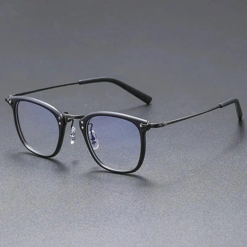 Unisex Square Full Rim Titanium Prescription Glasses G806 — view 7 | Rx Spectacle