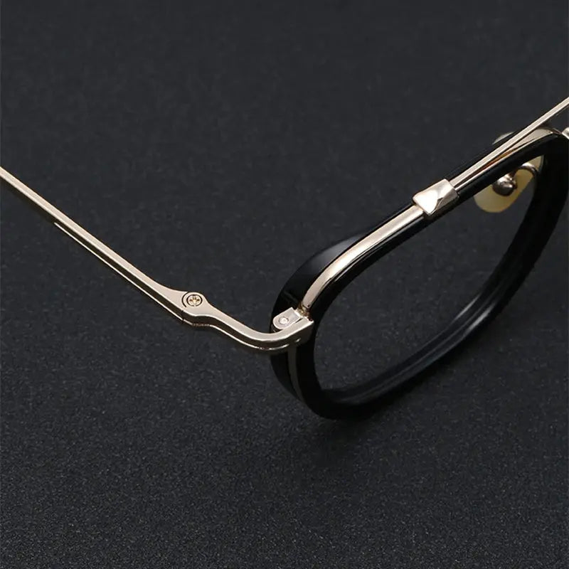 Unisex Square Full Rim Titanium Double Bridge Prescription Glasses 9025 — view 3 | Rx Spectacle