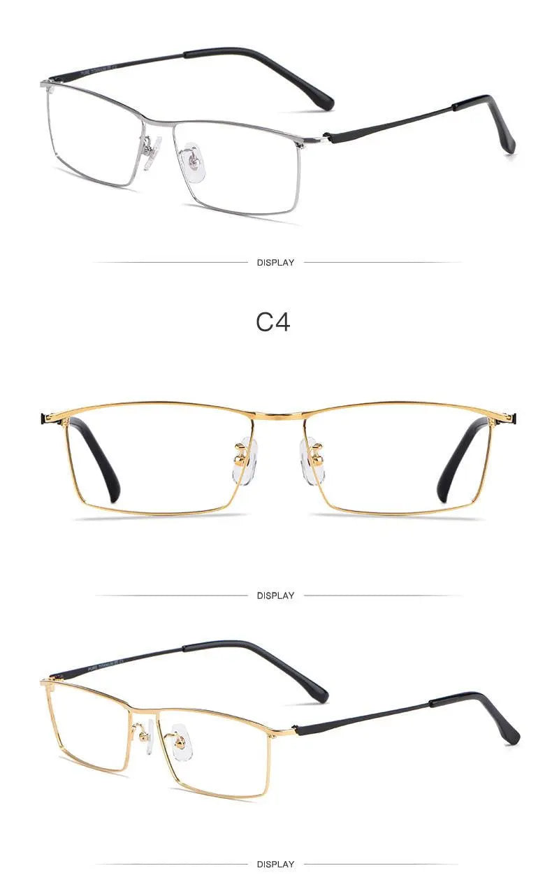 Men's Rectangular Full Rim Titanium Prescription Glasses J85517 — view 12 | Rx Spectacle