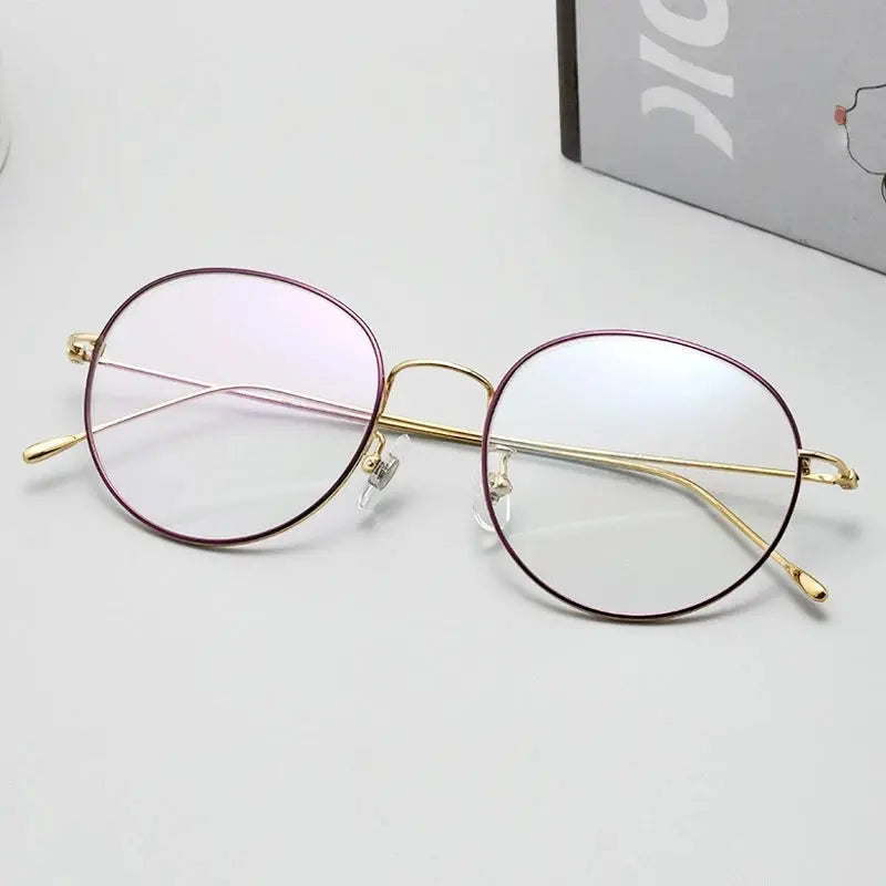 Women's Oval Full Rim Titanium Prescription Glasses 85187 — view 5 | Rx Spectacle