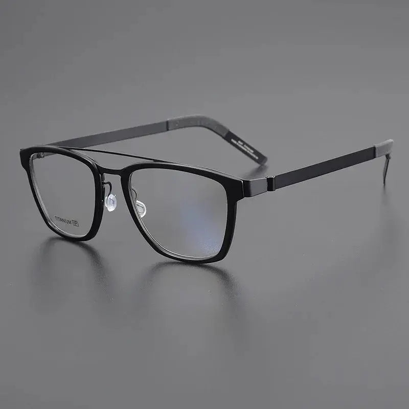 Unisex Square Full Rim Titanium Double Bridge Prescription Glasses 4507 — view 4 | Rx Spectacle