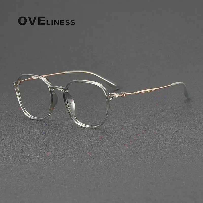 Women's Square Full Rim Titanium Prescription Glasses 86652 — view 4 | Rx Spectacle