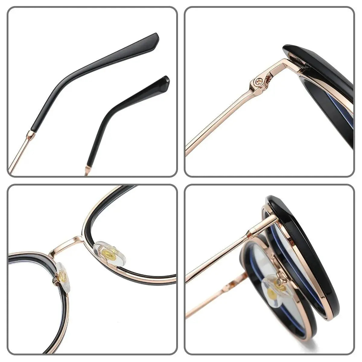 Women's Cat Eye Full Rim Alloy Prescription Glasses 87007 — view 4 | Rx Spectacle