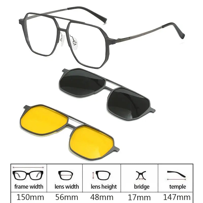 Men's Square Full Rim Titanium Prescription Glasses 275009 — view 14 | Rx Spectacle