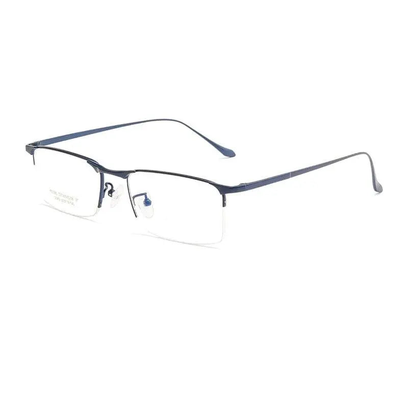 Men's Square Semi-Rimless Titanium Prescription Glasses 2089p — view 3 | Rx Spectacle