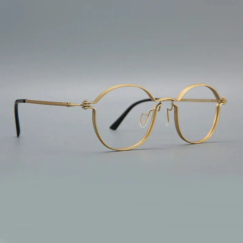 Unisex Oval Full Rim Titanium Prescription Glasses 395897 — view 3 | Rx Spectacle