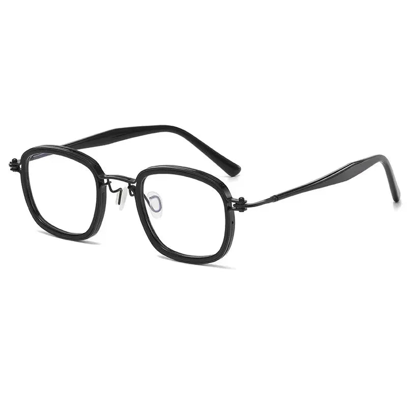 Unisex Square Full Rim Titanium Prescription Glasses 195863 — view 5 | Rx Spectacle