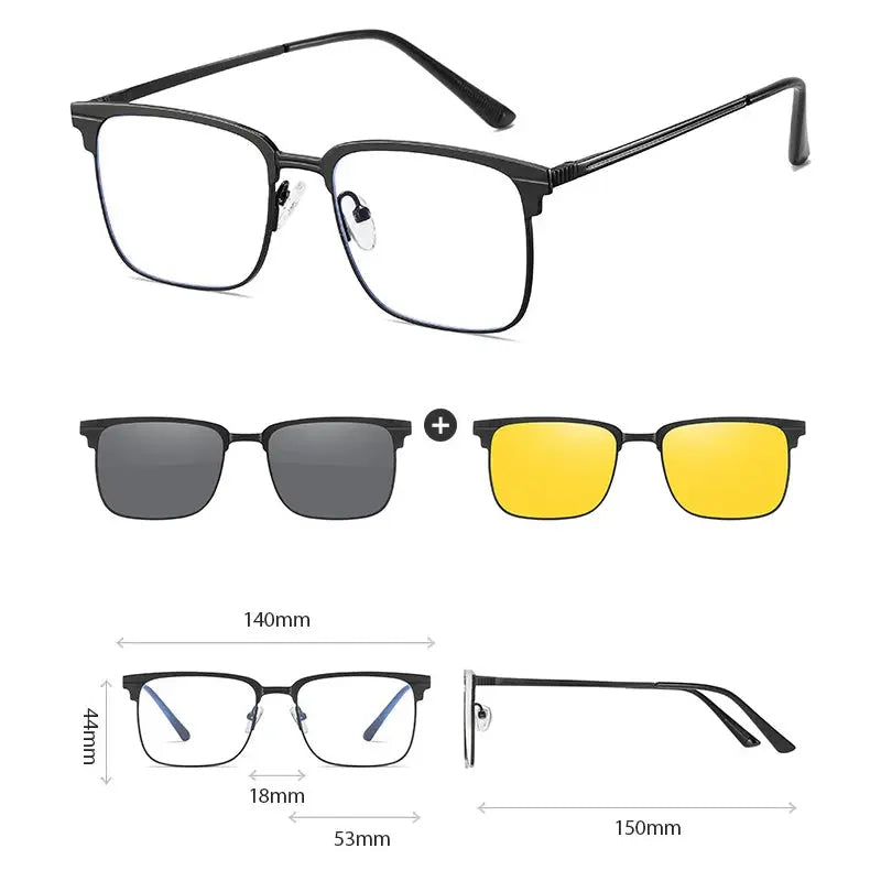Women's Square Full Rim Titanium Prescription Glasses 414819 — view 22 | Rx Spectacle