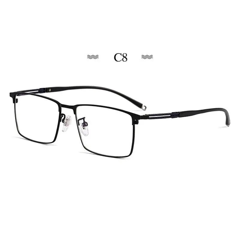 Men's Square Full Rim Titanium Prescription Glasses T8607t — view 3 | Rx Spectacle