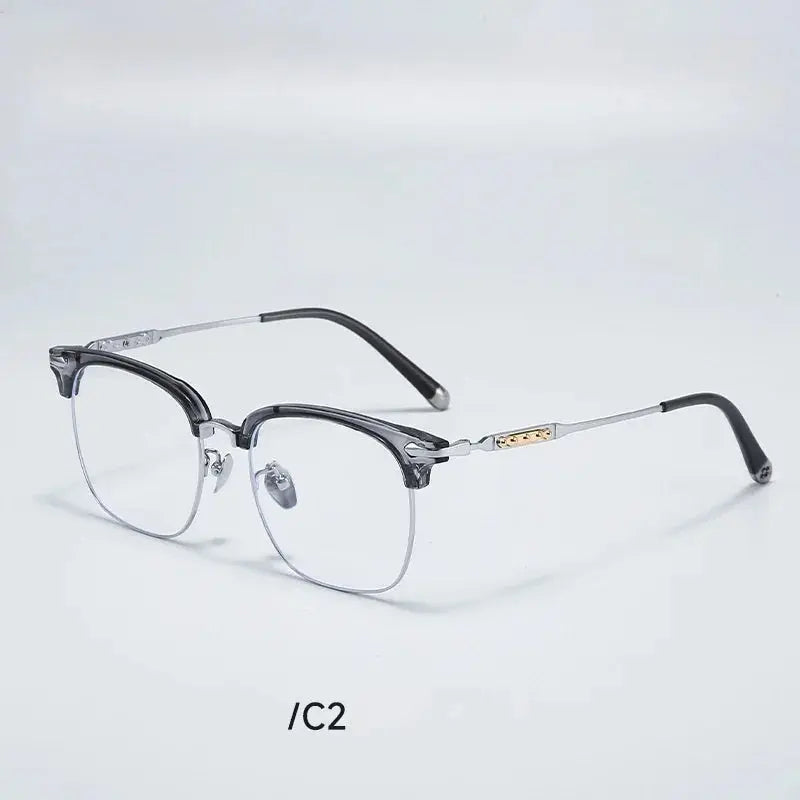 Unisex Square Full Rim Titanium Prescription Glasses 122214 — view 8 | Rx Spectacle