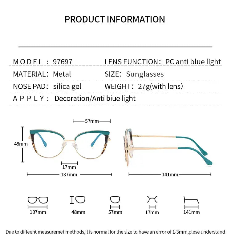 Women's Cat Eye Full Rim Acetate Prescription Glasses 97697 — view 2 | Rx Spectacle
