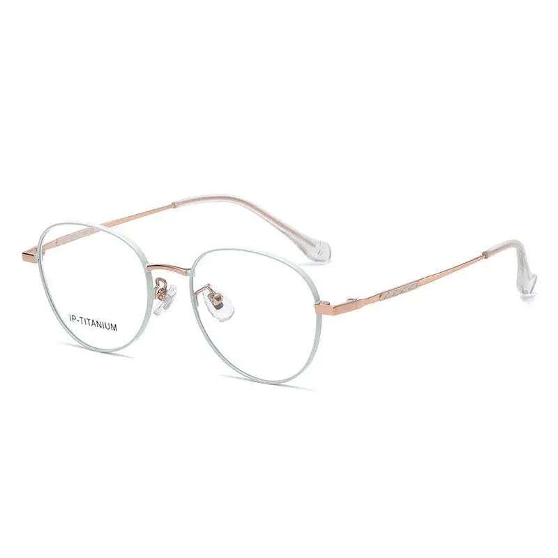 Women's Oval Full Rim Titanium Prescription Glasses 98449 — view 3 | Rx Spectacle