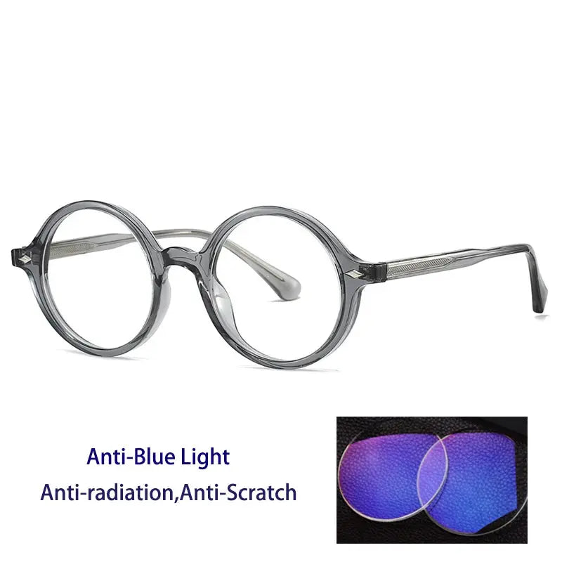 Unisex Round Full Rim Alloy Prescription Glasses 280190 — view 5 | Rx Spectacle