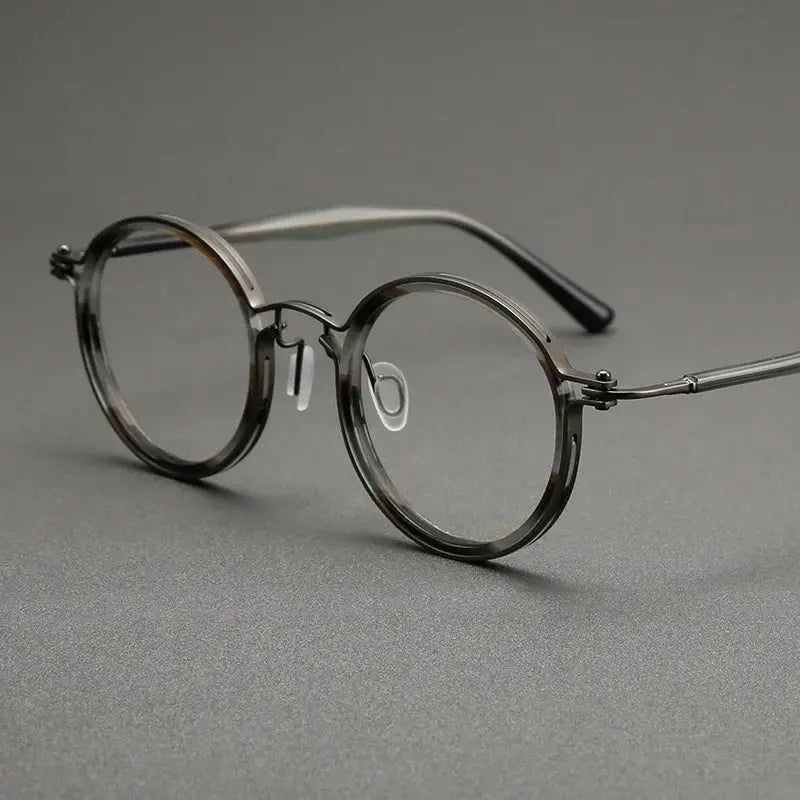 Unisex Round Full Rim Titanium Oversized Prescription Glasses 635862 — view 5 | Rx Spectacle