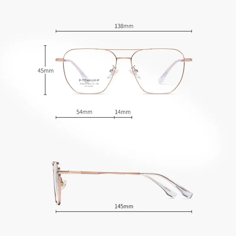 Women's Oval Full Rim Titanium Double Bridge Prescription Glasses 6217 — view 2 | Rx Spectacle
