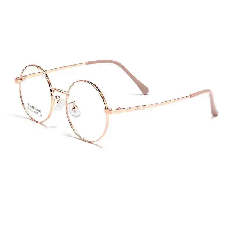 Unisex Round Full Rim Alloy Prescription Glasses 1023th — view 9 | Rx Spectacle