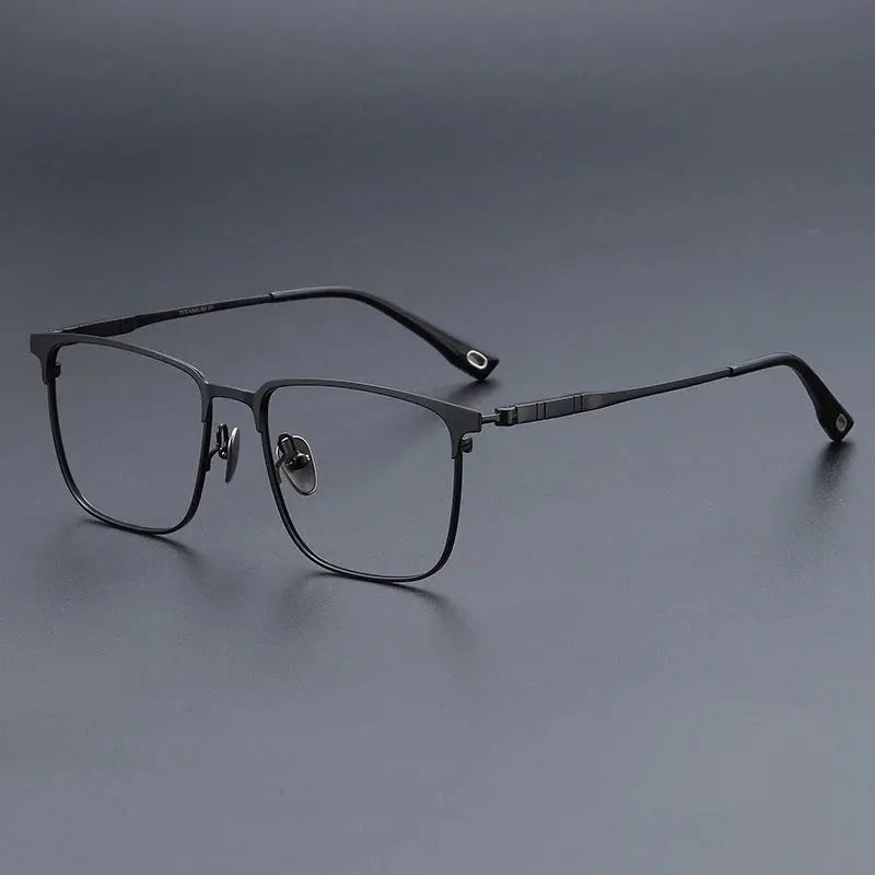 Men's Square Full Rim Titanium Prescription Glasses 670809 — view 6 | Rx Spectacle