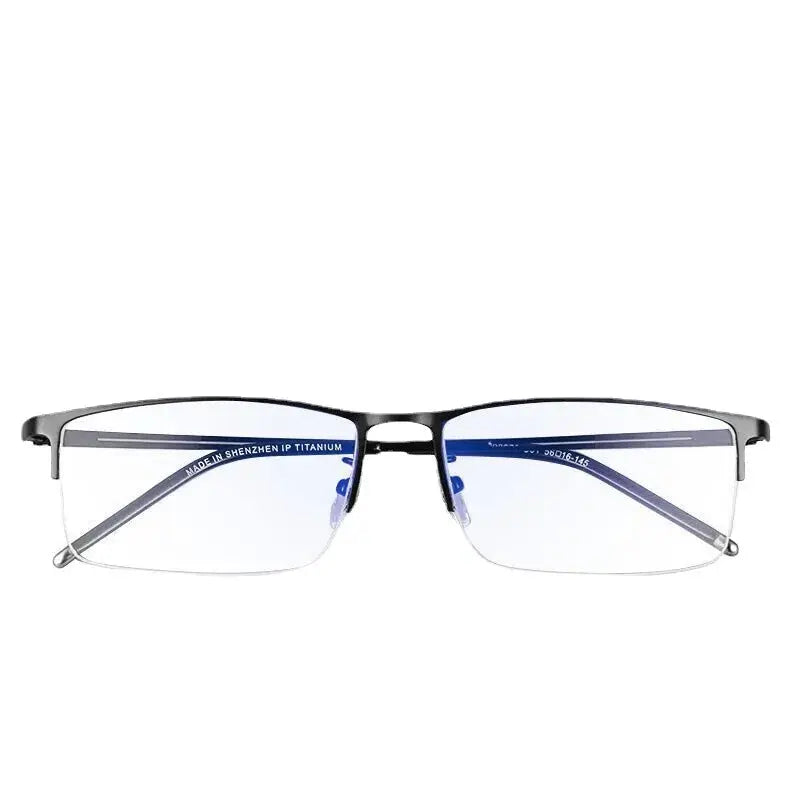 Men's Square Semi-Rimless Alloy Prescription Glasses 990070 — view 3 | Rx Spectacle