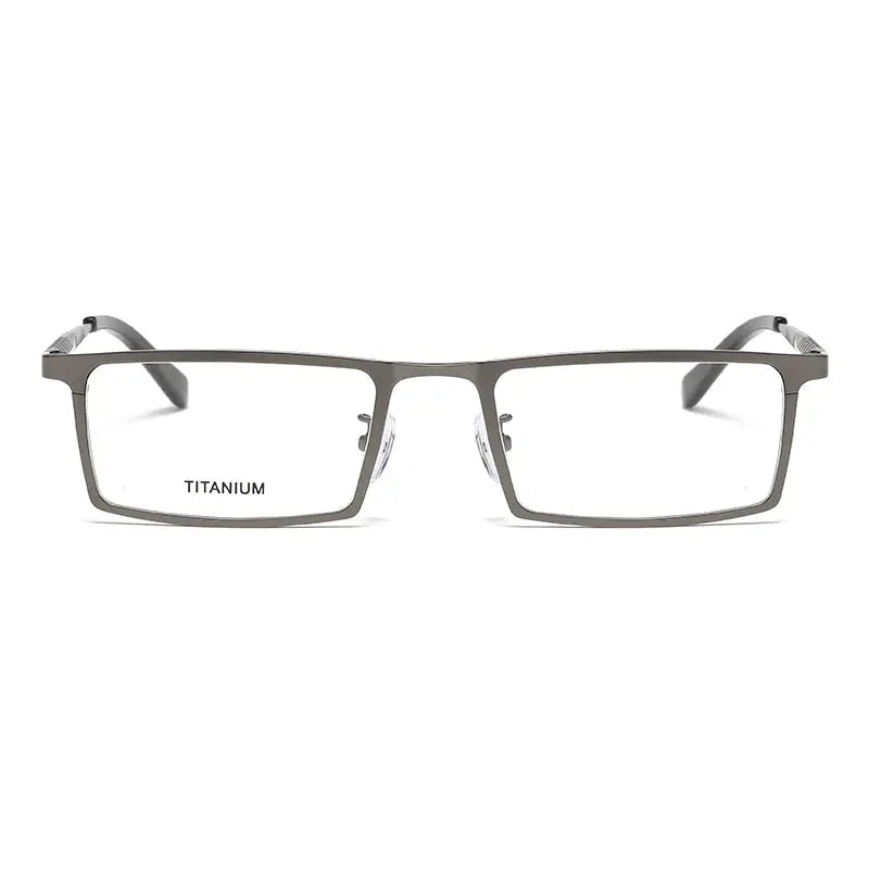 Men's Square Full Rim Titanium Prescription Glasses P8808 — view 7 | Rx Spectacle