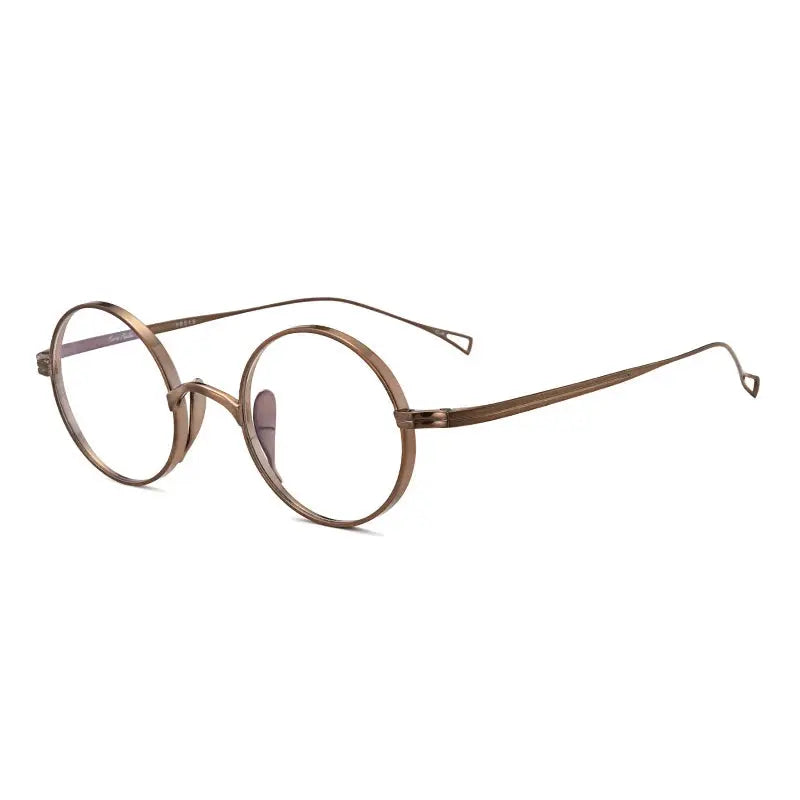 Women's Round Full Rim Titanium Prescription Glasses 63199 — view 3 | Rx Spectacle