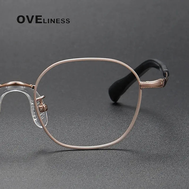 Unisex Polygon Full Rim Titanium Prescription Glasses O80941 — view 3 | Rx Spectacle