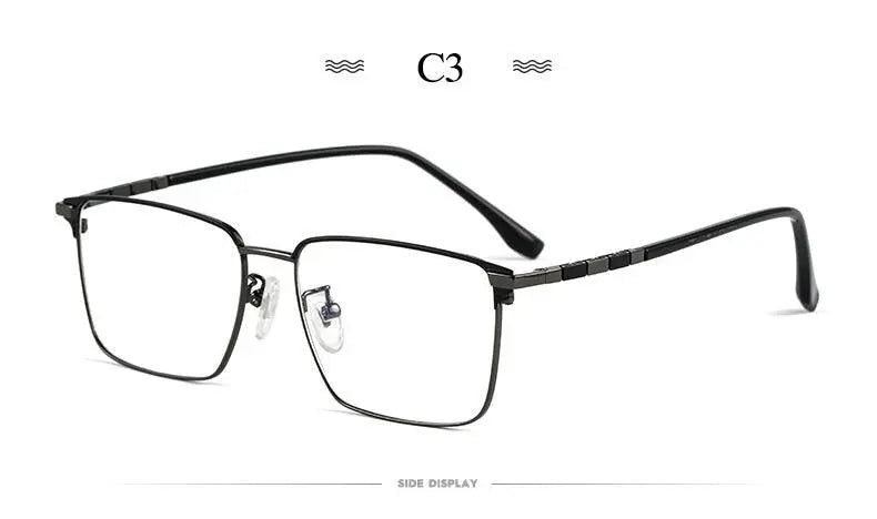 Men's Square Full Rim Titanium Prescription Glasses T8631t — view 12 | Rx Spectacle