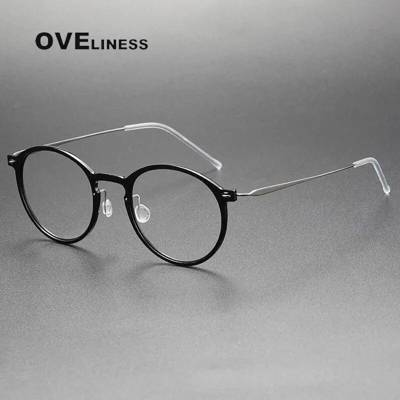 Unisex Round Full Rim Titanium Prescription Glasses 6541 — view 2 | Rx Spectacle