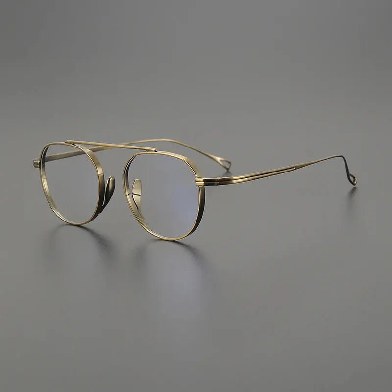 Unisex Polygon Full Rim Titanium Prescription Glasses 49503 — view 3 | Rx Spectacle