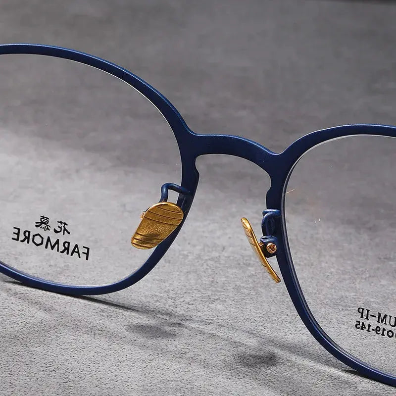 Unisex Oval Full Rim Titanium Prescription Glasses 69041 — view 4 | Rx Spectacle