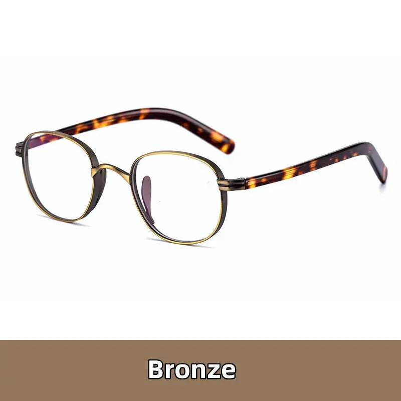 Unisex Round Full Rim Titanium Reading Glasses 8017 — view 7 | Rx Spectacle