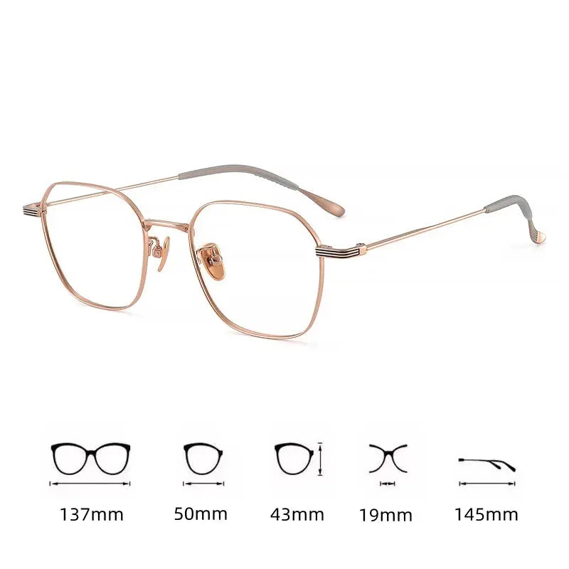 Women's Square Full Rim Titanium Prescription Glasses 241900 — view 2 | Rx Spectacle